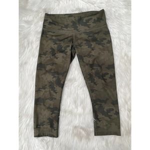 Lululemon Wunder Under Crop Luxtreme Savasana Camo Fatigue Green Sz 8
